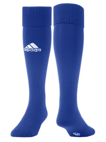 Mėlynos Adidas futbolo kojinės Milano Sock E19299 su anatominės formos atrama ir sustiprintomis zonomis