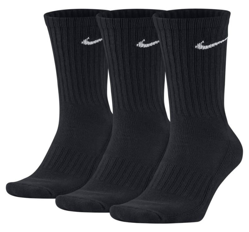 Nike kojinės ilgos juodos unisex,, vyrams ir moterims, sportui, laivalaikiui, kasdienai, Cushioned Crew Socks SX4508-001