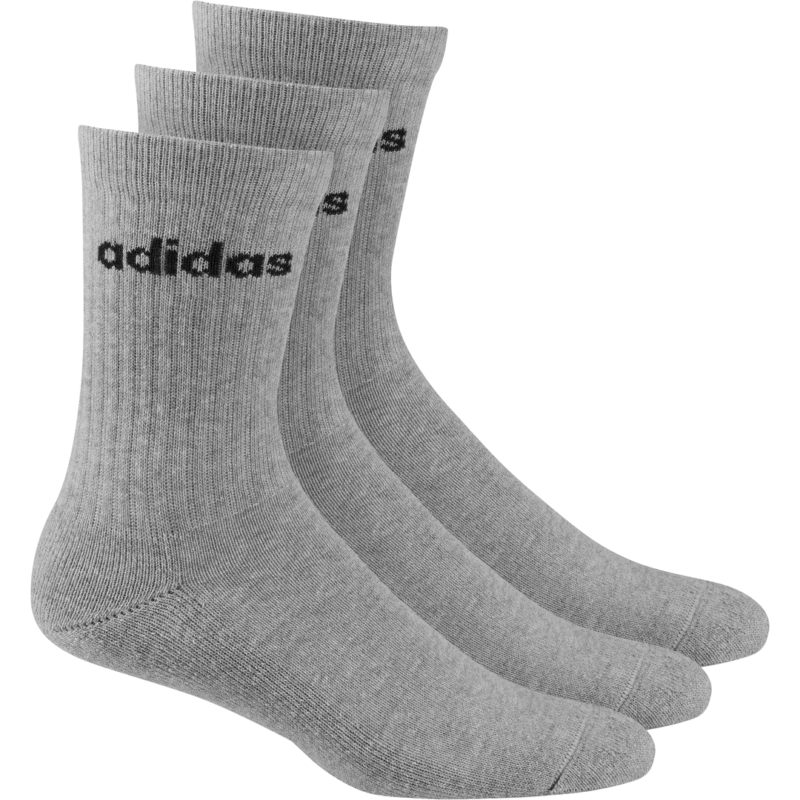 Pilkos Adidas Kojinės Unisex HC Crew Socks 3pp GE6172 sportui, kasdienai, laisvalaikiui.