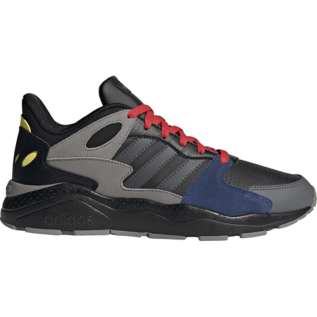 Adidas Crazychaos EG8747 juodi, pilki, mėlyni, raudoni ir geltoni vyriški sportinio stiliaus laisvalaikio batai su Cloudfoam vidpadžiu.