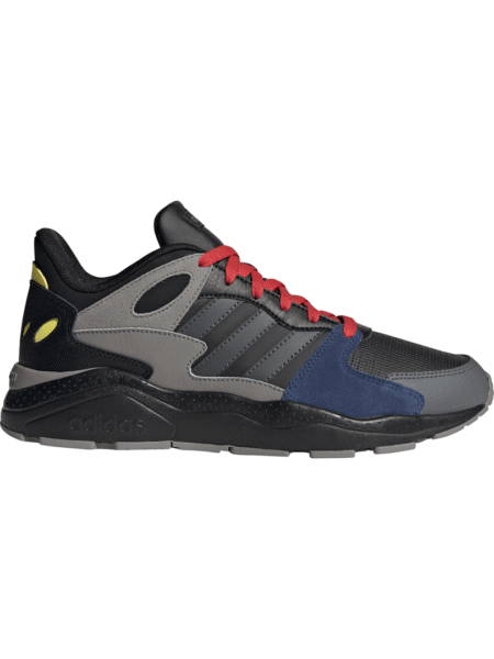Adidas Crazychaos EG8747 juodi, pilki, mėlyni, raudoni ir geltoni vyriški sportinio stiliaus laisvalaikio batai su Cloudfoam vidpadžiu.