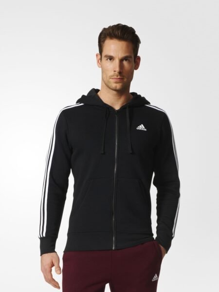 Vyriškas Adidas Džemperis Su Gobtuvu Essentials 3-Stripes M Full Zip Fleece Hoodie B47368