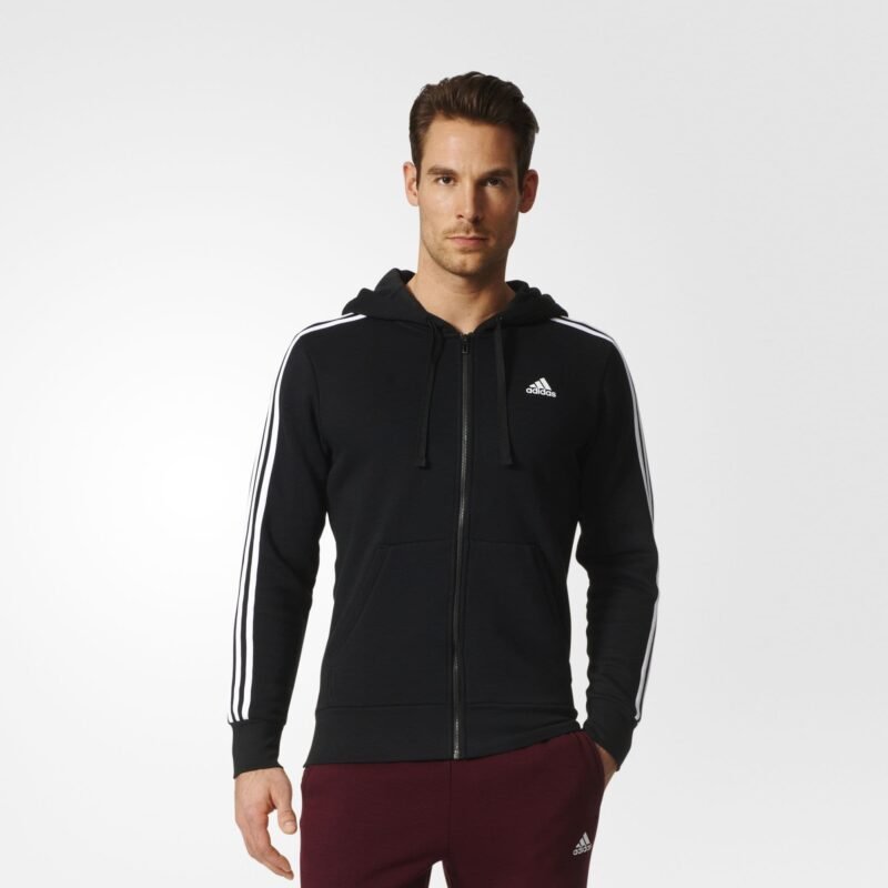 Vyriškas Adidas Džemperis Su Gobtuvu Essentials 3-Stripes M Full Zip Fleece Hoodie B47368