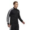 Adidas džemperis Essentials 3-Stripes Tricot Track Top FZ DQ3070 juodas su baltomis juostelėmis.