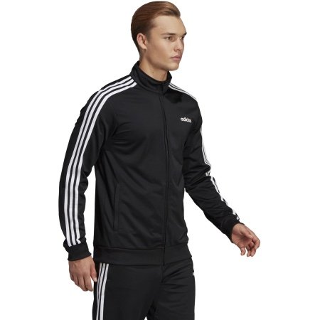 Adidas džemperis Essentials 3-Stripes Tricot Track Top FZ DQ3070 juodas su baltomis juostelėmis.