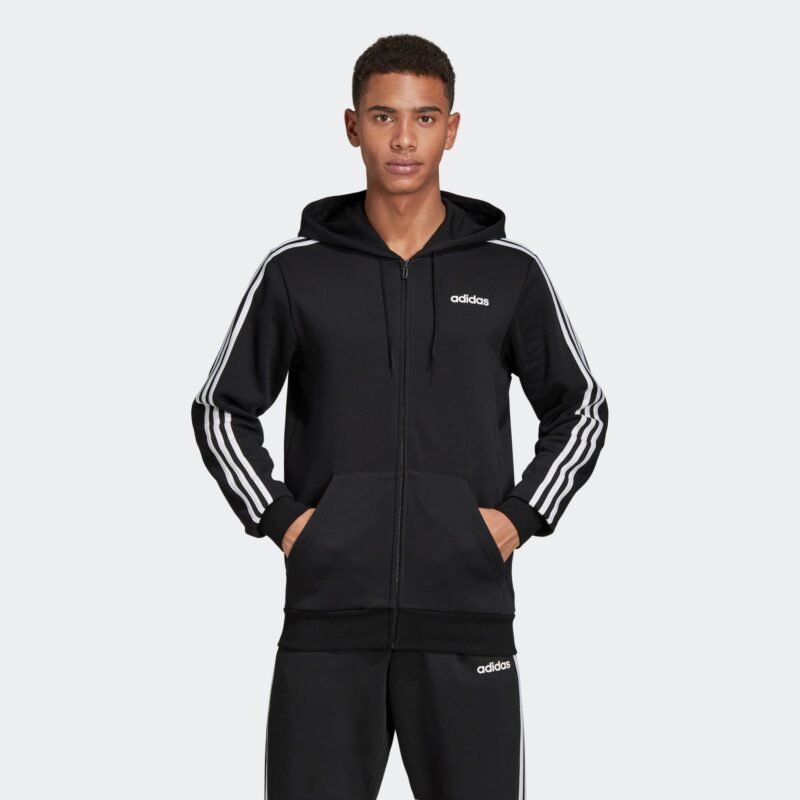 Adidas džemperis su gobtuvu vyrams Essentials 3-Stripes FZ French Terry Hoodie DQ3102