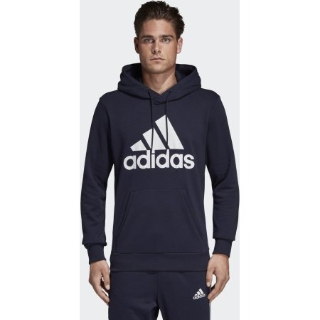 Adidas vyriškas džemperis Must Haves BOS Hoodie DT9943 – mėlynas su baltu logotipu.