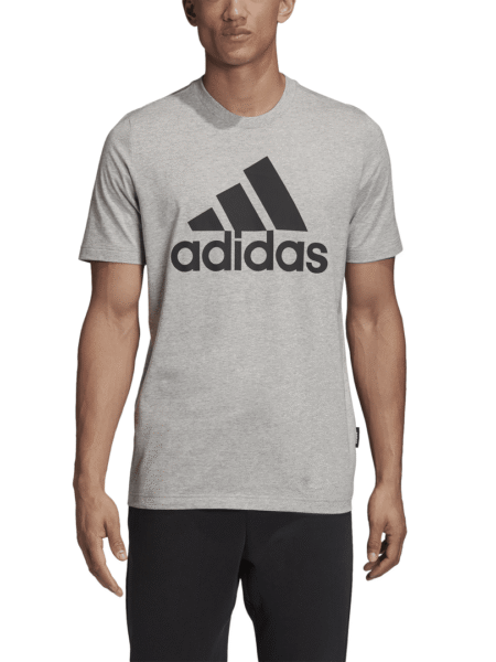 Adidas vyriški marškinėliai GC7350 pilki, trumpomis rankovėmis, su dideliu logotipu