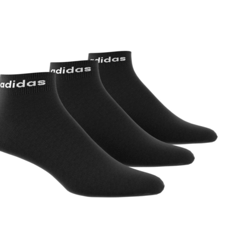 Adidas kojinės GE6128 – unisex trumpos juodos kojinės, 3 porų rinkinys.