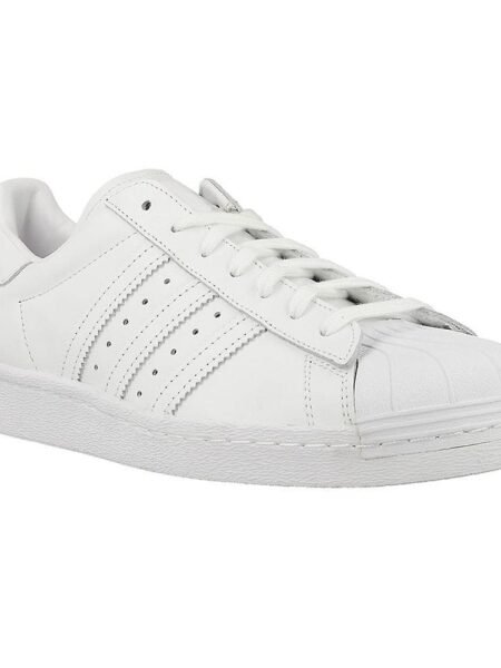 Adidas Originals Superstar 80s balti unisex batai S79443 su natūralios odos viršumi, tekstiliniu pamušalu ir guminiu padu – klasikinis stilius ir komfortas kasdienai.
