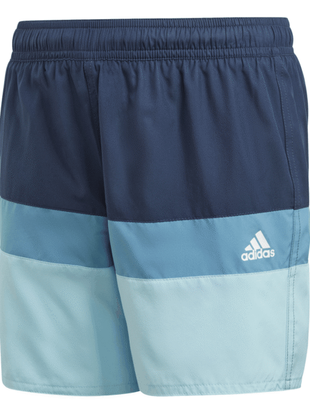 Adidas vaikiški mėlyni maudymosi šortai GN5888 su tinklinėmis kelnaitėmis ir šoninėmis kišenėmis.