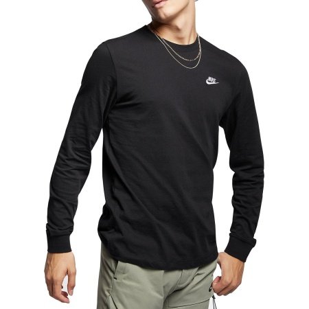 Nike Marškinėliai Ilgomis Rankovėmis Sportswear Club Long Sleeve Tee AR5193-010 Juoda