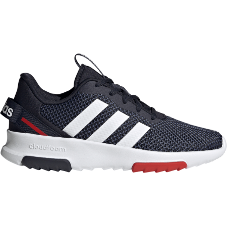 Adidas Racer TR 2.0 K mėlyni vaikiški sportbačiai su baltu padu ir tinkliniu batviršiu. FX7277