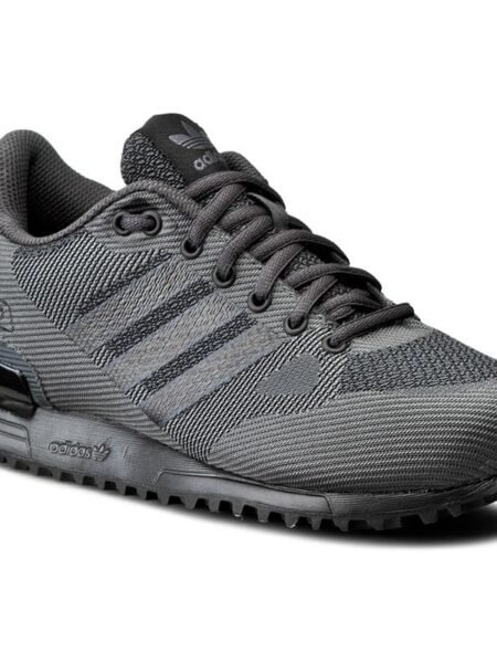 Moteriški tamsiai pilki Adidas Originals ZX-750 S80125 laisvalaikio batai su tinkliniu viršumi ir guminiu padu.