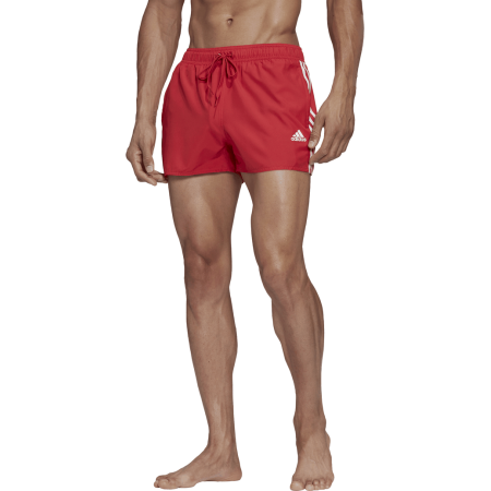ADIDAS ŠORTAI MAUDYMOSI VYRAMS RAUDONI SWIM SHORTS 3-STRIPES CLX SH VSL FJ3368