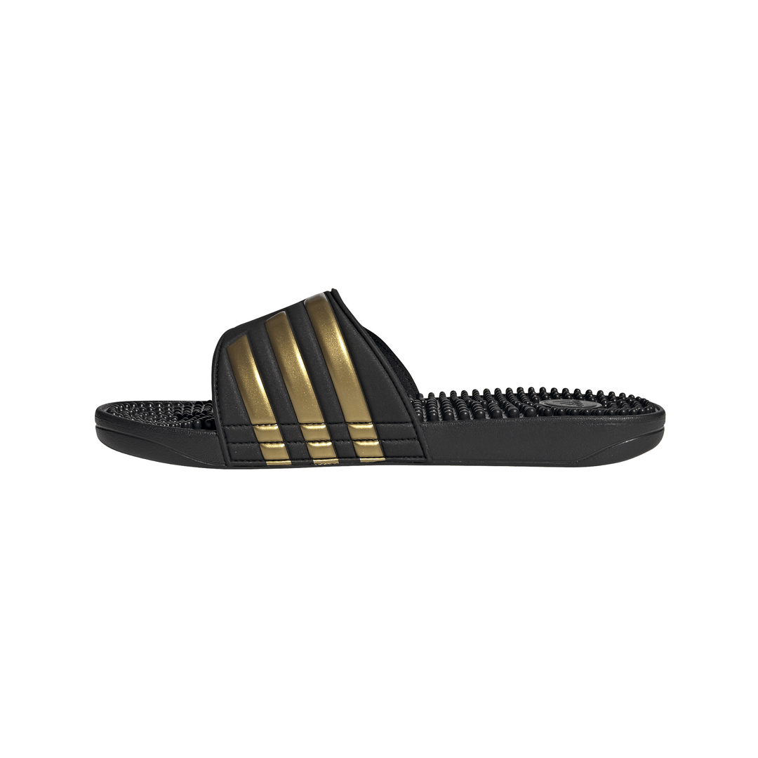 adidas slides womens black and gold