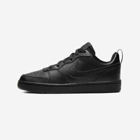 Nike Batai Laisvalaikiui Vaikams Paaugliams Juodi Odiniai Court Borough Low 2 GS BQ5448-001