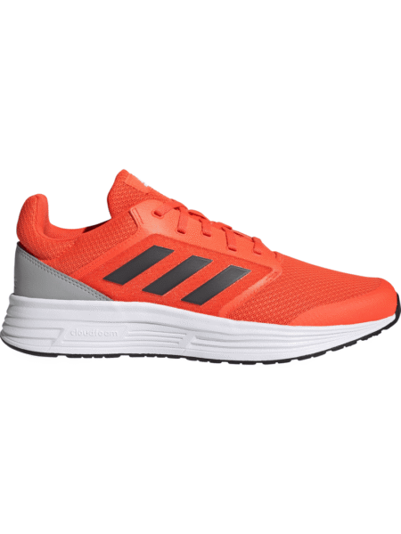 Vyriški oranžiniai Adidas Galaxy 5 bėgimo batai su baltu padu ir juodomis trimis juostelėmis H04595