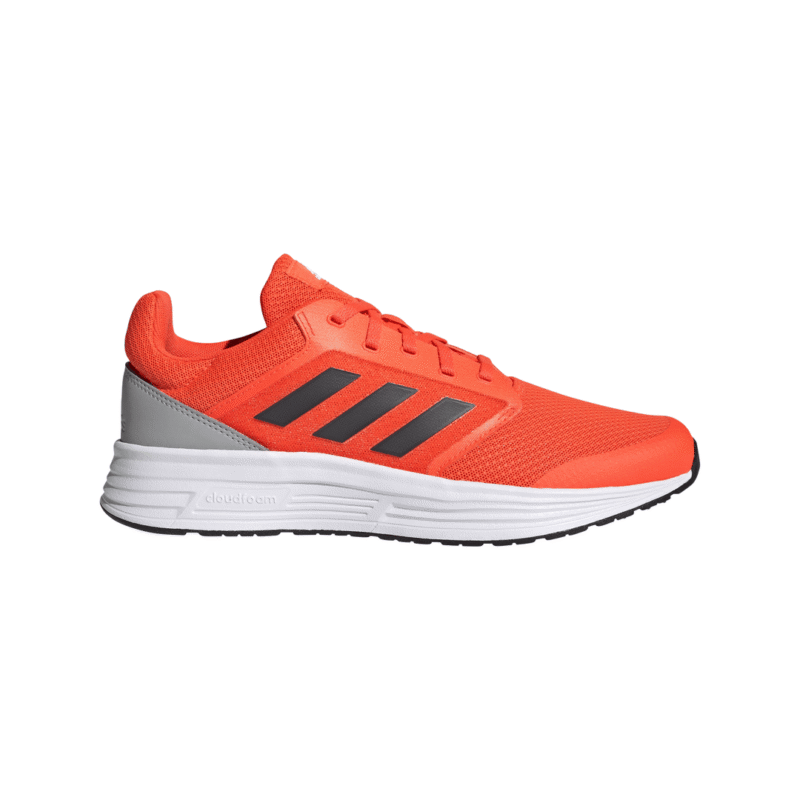 Vyriški oranžiniai Adidas Galaxy 5 bėgimo batai su baltu padu ir juodomis trimis juostelėmis H04595