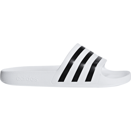 Adidas šlepetės Adilette Aqua Slide F35539 – baltos su juodomis juostelėmis, unisex.