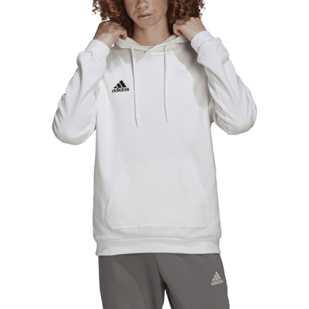 Adidas vyriškas baltas džemperis su gobtuvu ENT22 FL Hoodie HG6302 – minkštas ir stilingas pasirinkimas su „fleece“ vidumi.