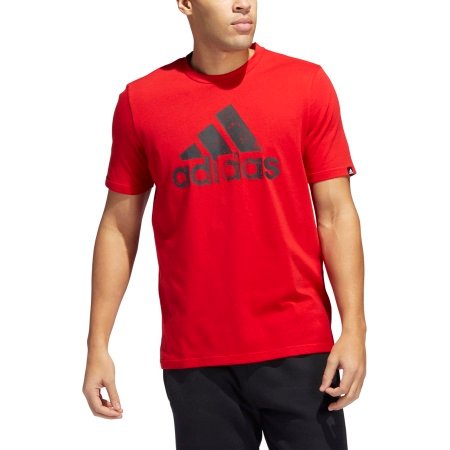 Adidas Marškinėliai Vyrams Medvilniniai Raudoni M Big Logo T-Shirts HE4796