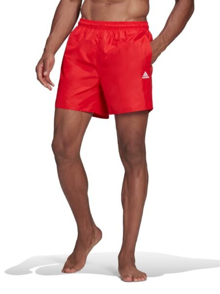 Vyriški Adidas maudymosi šortai raudonos spalvos su logotipu ir šoninėmis kišenėmis HA0384