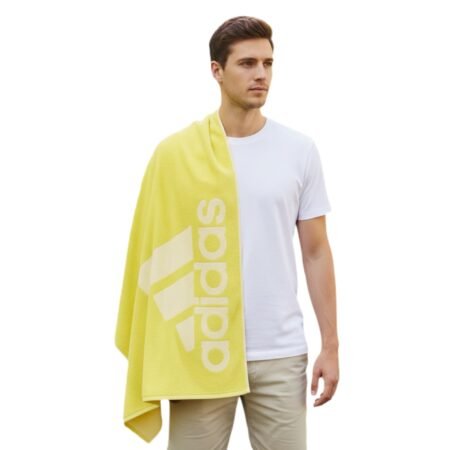Didelis geltonas medvilninis Adidas rankšluostis Towel L HP0957, 70x140 cm.