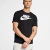 Nike Vyriški Marškinėliai M NSW Icon Futura AR5004-010 – Juodi Medvilniniai Su Logotipu