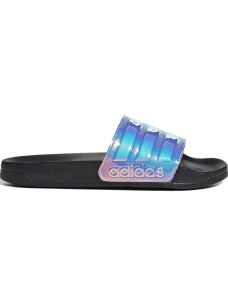 „Adidas moteriškos šlepetės Adilette Shower Slide FY8178 – neoninės spalvos, juodas padas“