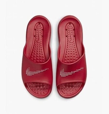 Nike Victori One Shower Slide vyriškos raudonos šlepetės su masažiniu vidpadžiu ir ventiliacinėmis skylutėmis CZ5478-601