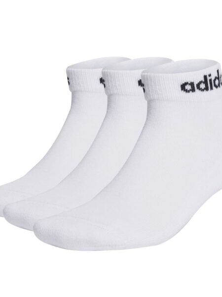 Adidas kojinės baltos, trumpos unisex, tinka vyrams ir moterims. Linear Cushioned Ankle Socks 3 Pairs HT3457