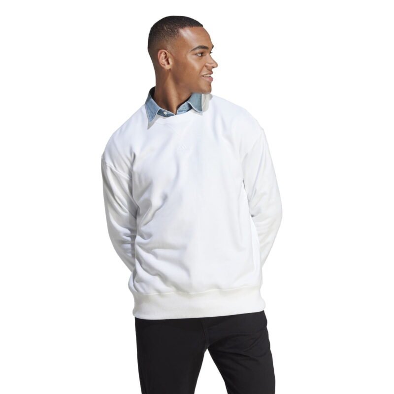 Adidas Džemperis Vyrams Baltas All Szn Sweatshirt FT IC9805 - Image 4
