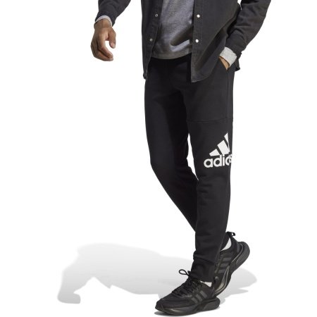 Adidas Kelnės Vyrams Medvilninės Juodos Essentials French Terry Tapered Cuff Logo Pants HA4342