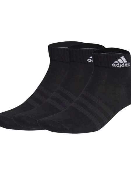 Adidas Kojinės Trumpos Plonos Unisex Juodos „Thin And Light Linear Ankle Socks“ 3 Pairs IC1282