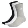 Adidas Kojinės Ilgos Unisex Vyrams Moterims Baltos Pilkos Juodos Crew Cushioned Socks 3 Pairs IC1311
