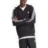 Adidas Džemperis Su Gobtuvu, Su Trimis Justelėmis, Su Užtrauktuku, Vyriškas Megztinis, Ess FT Hoodie IC0433 Juodas