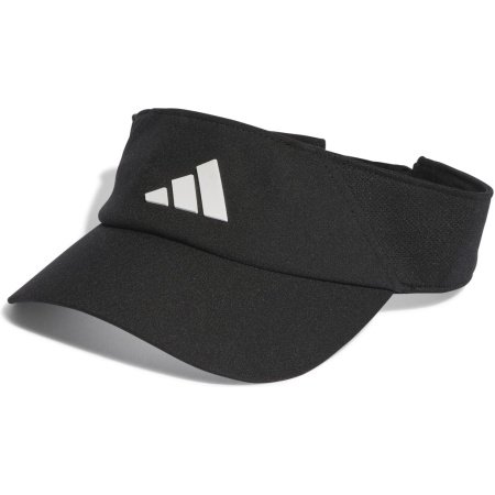 Juodas Adidas snapelis Aeroready Visor IC6519 su baltu logotipu, skirtas vyrams ir moterims