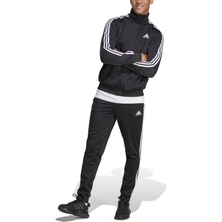 Adidas Kostiumas Vyrams Sportinis 3-Juostelės Juodas M Sportswear Basic 3-Stripes Tricot Track Suit Set IC6747