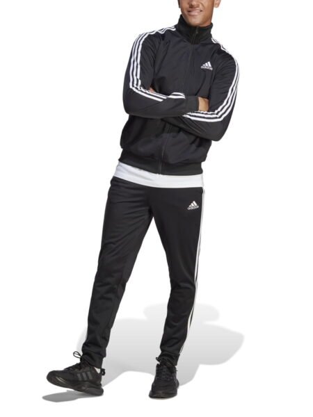 Adidas Kostiumas Vyrams Sportinis 3-Juostelės Juodas M Sportswear Basic 3-Stripes Tricot Track Suit Set IC6747