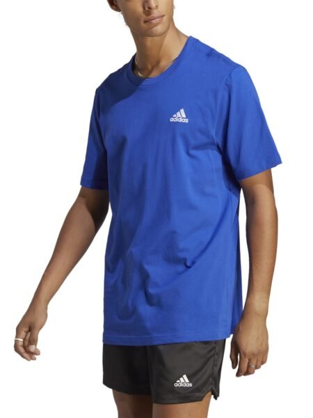 Adidas marškinėliai vyrams medvilniniai, mėlyni, trumpomis rankovemis, Essentials T-Shirts IC9284
