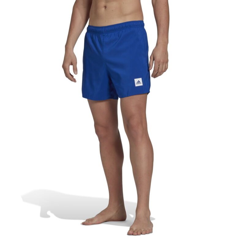 Adidas vyriški mėlyni maudymosi šortai su logotipu priekyje ir elastiniu juosmeniu – modelis HP1773.