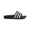 Vaikiškos juodos Adidas šlepetės su baltomis juostelėmis Adilette Aqua K Slide F35556