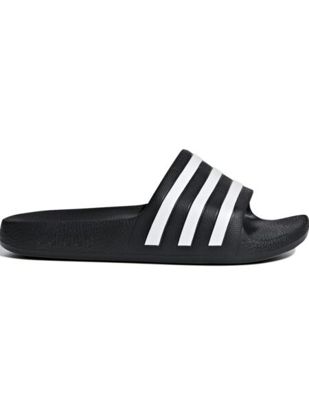 Vaikiškos juodos Adidas šlepetės su baltomis juostelėmis Adilette Aqua K Slide F35556