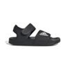 Adidas juodos vaikiškos basutės su lipuku – Adilette Sandal Kids GW0344 modelis.