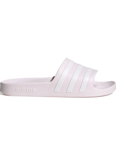 Moteriškos rožinės Adidas Adilette Aqua Slide šlepetės su trimis baltomis juostelėmis ir vientisa konstrukcija GZ5878