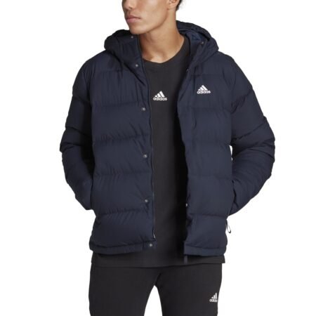 Vyriška Pūkinė Striukė Adidas Helionic Hooded Down Jacket HG8750 mėlyna