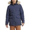 Adidas Utilitas Hooded Fur Parka Jacket IK0552 vyriška žieminė striukė su gobtuvu ir dirbtiniu kailiu, mėlyna spalva
