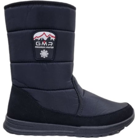 Vyriški žieminiai sniego batai Progress PR4235, juodi, su dirbtiniu kailiuku ir užtrauktuku.