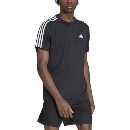 Adidas Vyriški Sportiniai Marškinėliai Trumpomis Rankovėmis Juodi AEROREADY Train Essentials 3-Stripes T-Shirt IB8150